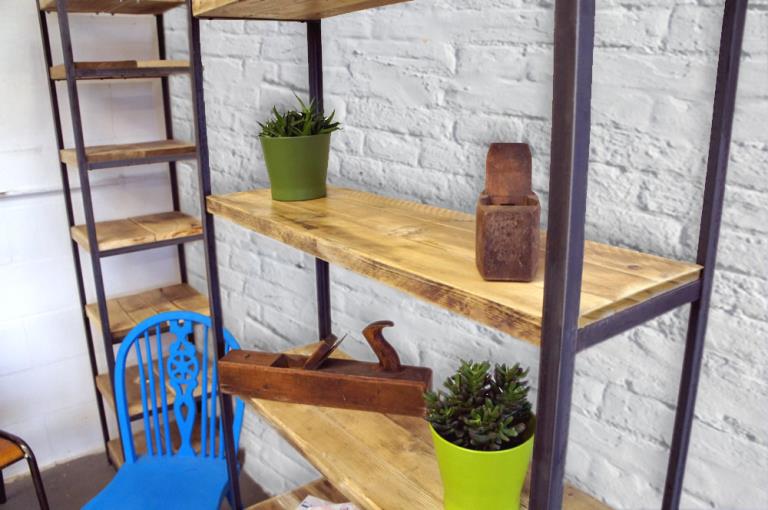 Tall Vintage Industrial Shelves