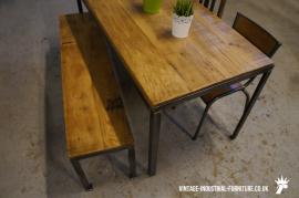 Industrial Style Oak Dining Table