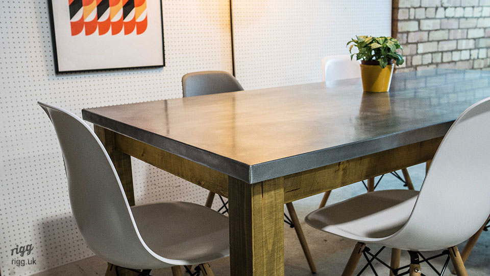 Zinc Top Dining Table - Vintage Industrial Furniture